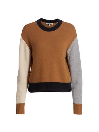 Frame + Colorblock Cashmere-Wool Sweater