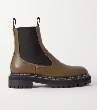 Proenza Schouler + Topstitched Leather Chelsea Boots