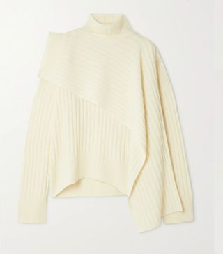 Le 17 Septembre + Ribbed Wool Turtleneck Sweater and Scarf Set