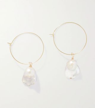 Pearl Octopussy + Gold-Plated Pearl Hoop Earrings