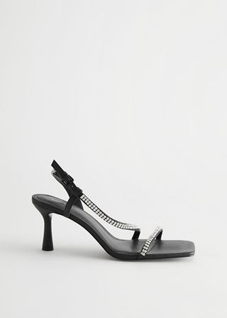 & Other Stories + Strappy Heeled Rhinestone Sandals