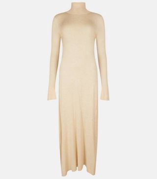 Karen Millen + Roll Neck Knitted Backless Midi Dress