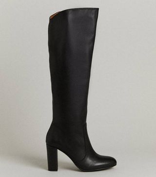 Karen Millen + Premium Leather Long Heeled Boot