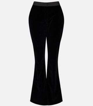 Karen Millen + Italian Stretch Velvet Flare Trousers