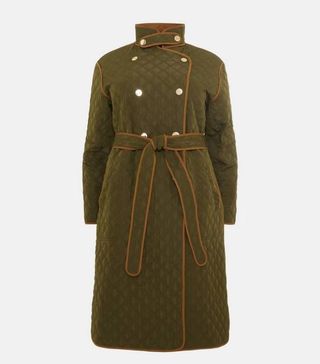 Karen Millen + Curve Reversible Quilted Trench Coat