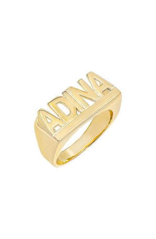 Adina's Jewels + Personalized Block Letter Nameplate Ring