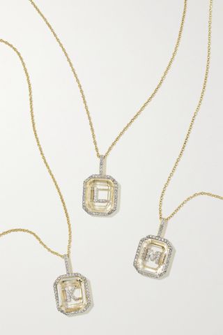 Mateo + Initial 14-Karat Diamond Necklace