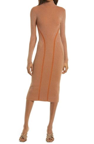 French Connection + Simona Long Sleeve Rib Sweater Dress