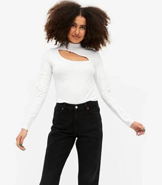 Monki + Cut-out Turtleneck Top