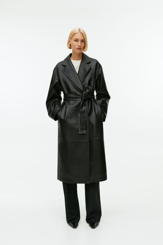 Arket + Belted Leather Coat