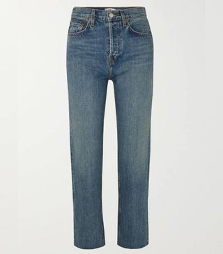 Re/Done + 70s High Rise Stove Pipe Straight-Leg Jeans