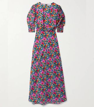Rixo + Lucile Floral-Print Crepe De Chine Dress