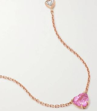 Anita Ko + 18-Karat Rose Gold, Sapphire and Diamond Necklace