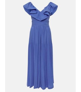 Karen Millen + Drama Frill Structured Pleat Woven Dress