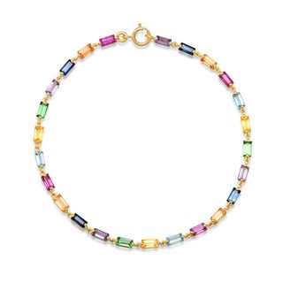 Eriness + Multi Colored Baguette Link Bracelet