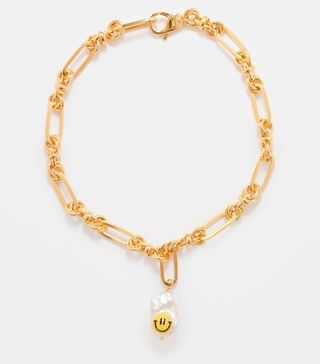Joolz by Martha Calvo + Smiley Pearl & 14kt Gold-Plated Necklace
