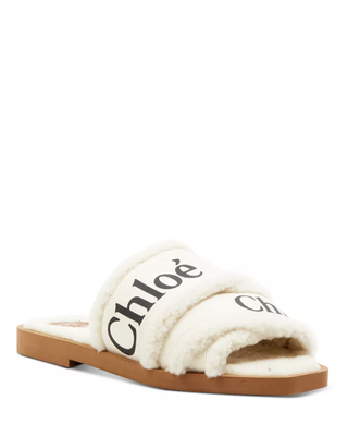 Chloé + Woody Shearling Slide Sandals