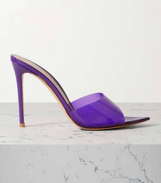 Gianvito Rossi + Elle 105 Patent-Leather and PVC Mules
