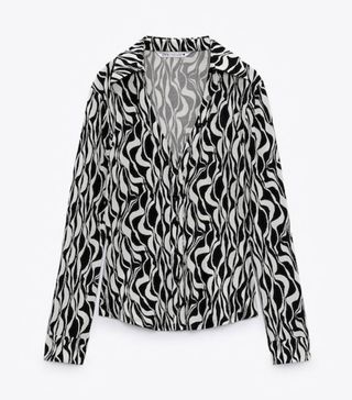 Zara + Fitted Printed Blouse