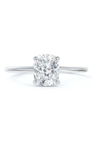 De Beers Forevermark + Delicate Icon Setting Cushion Diamond Engagement Ring
