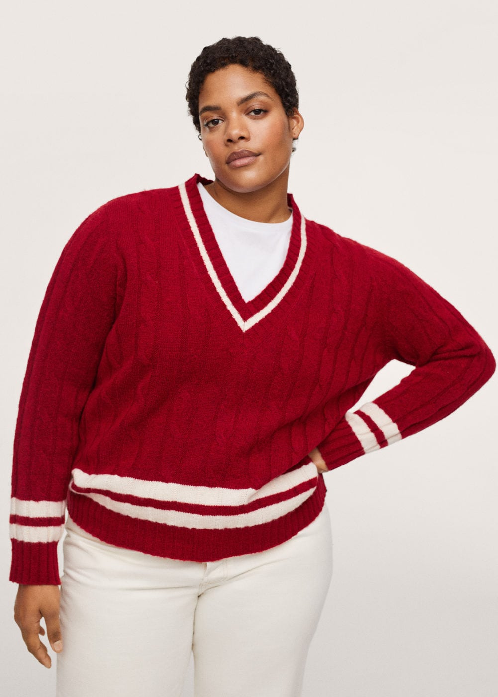 Mango + Cable-Knit Sweater