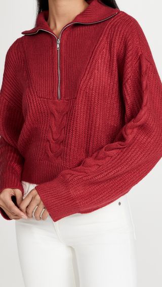 Line & Dot + Bailey Cable Half Zip Sweater