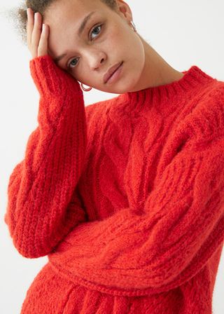 & Other Stories + Cable Knit Wool Sweater