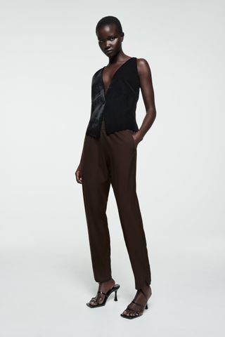 Zara + Combination Velvet Vest