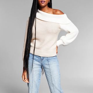 INC International Concepts + Jeannie Mai x INC Tao Off-the-Shoulder Colorblocked Sweater