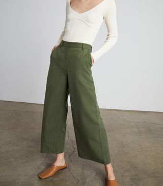 Who What Wear Collection + High-Waisted Wide Leg Cropped Pants