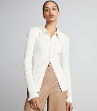 Who What Wear Collection + Pleated Button-Down Shirt