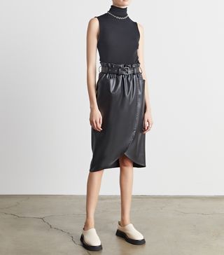 Who What Wear Collection + Vegan Leather Paper Bag Waist Skirt