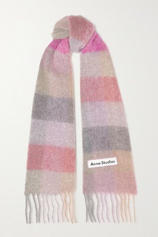 ACNE Studios + Fringed Striped Knitted Scarf