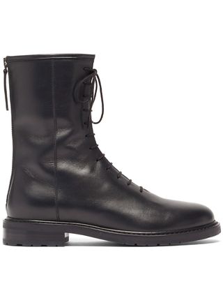 Legres + Lace-Up Leather Boots