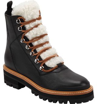 Marc Fisher + Izzie Genuine Shearling Lace-Up Boot