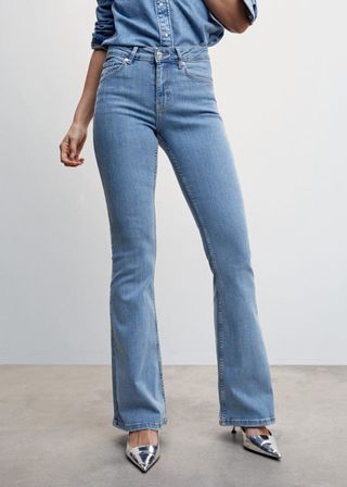 Mango + Medium-Rise Flared Jeans