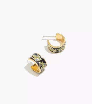 Madewell + Stem Scatter Enamel Huggie Hoop Earrings