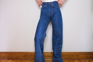 Etsy + 70s Road Runner Medium Wash High Waist Flare Jeans