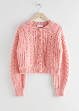 & Other Stories + Cropped Cable Knit Cardigan