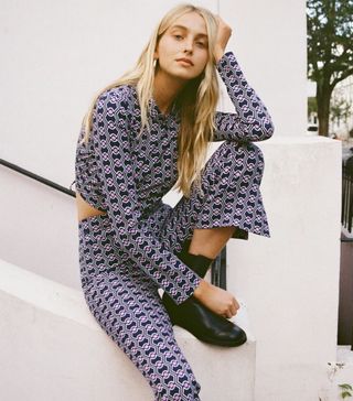 Zara + Geometric Print Trousers