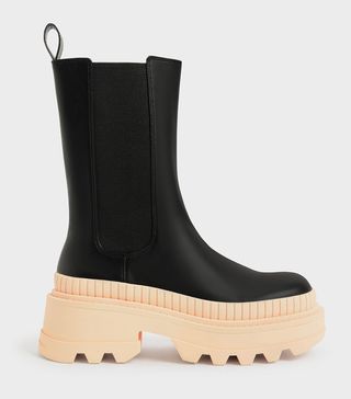 Charles & Keith + Pink Rhys Colored Sole Chelsea Boots