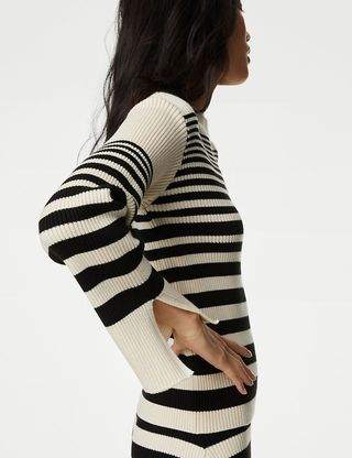 M&S Collection + Striped Crew Neck Jumper