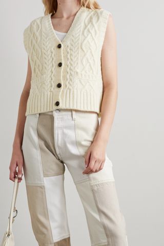 Re/Done + 50s Cable-Knit Wool Vest