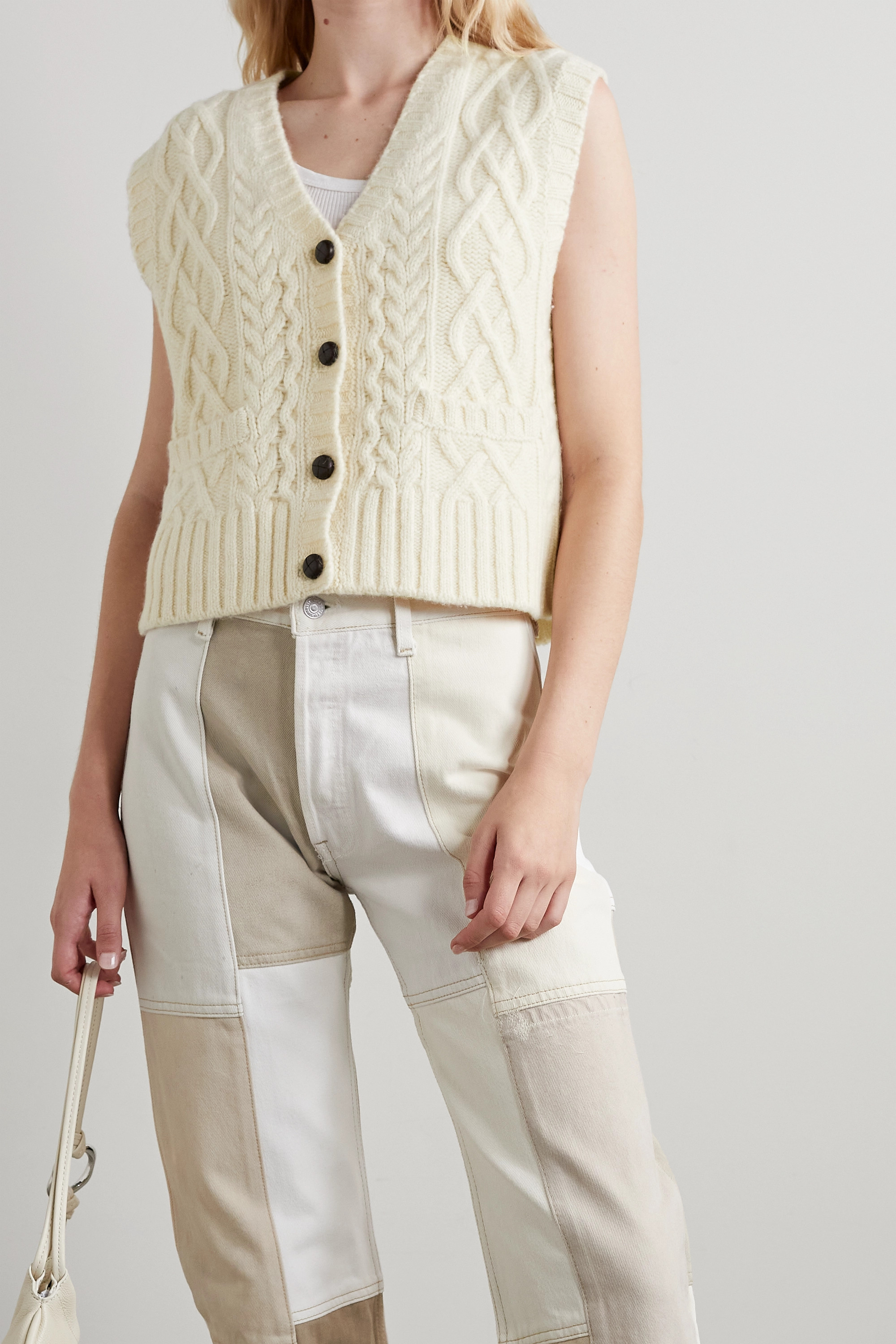 Re/Done + 50s Cable-Knit Wool Vest