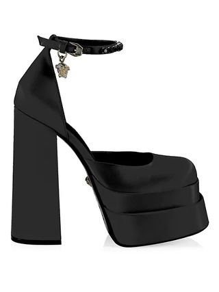 Versace + Satin Platform Pumps