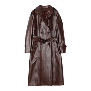 O-NeMakpa + Faux Leather Trench Coat