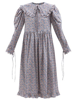 Horror Vacui + Lisi Floral-Print Cotton-Corduroy Midi Dress