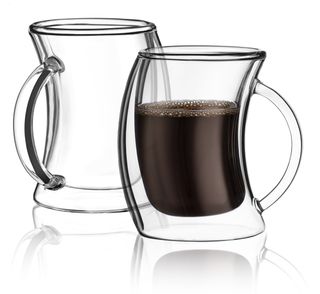Joyjolt + Caleo Double Wall Insulated Glasses Espresso Cups Set of 2