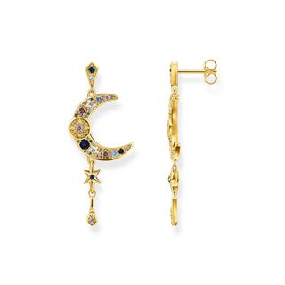 Thomas Sabo + Earrings Royalty Moon With Stones Gold