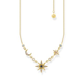 Thomas Sabo + Necklace Royalty Star & Moon Gold